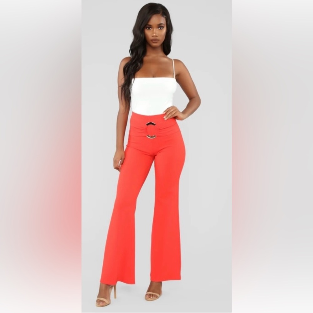 NWT Eat Your Heart Out Flare Pants - Orange Sz XL